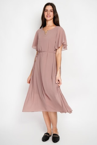 Vestido estilo patinadora - Bege