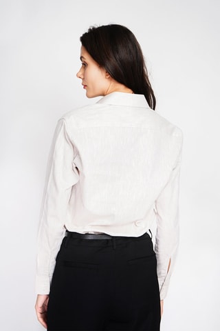 Camisa larga em linho - Cinzento