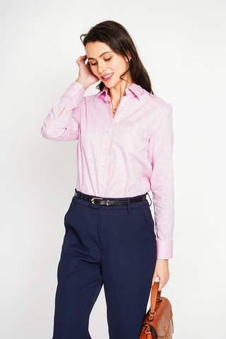 Camisa larga em linho - Rosa
