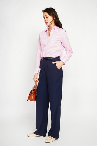 Camisa larga em linho - Rosa