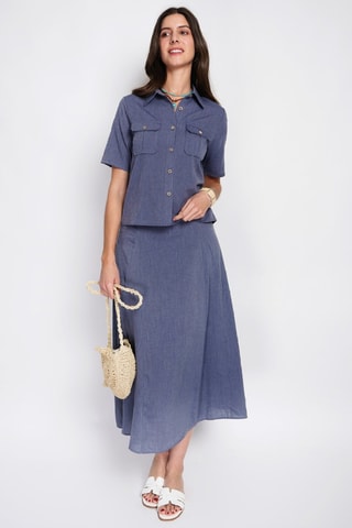 Camisa em linho - Azul