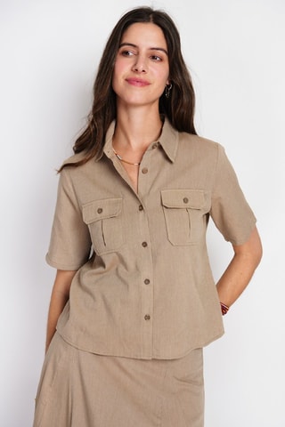Camisa em linho - Camel