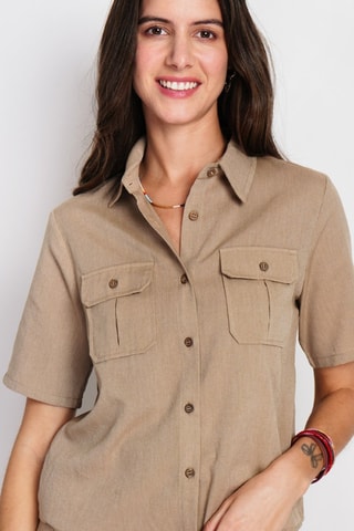 Camisa em linho - Camel