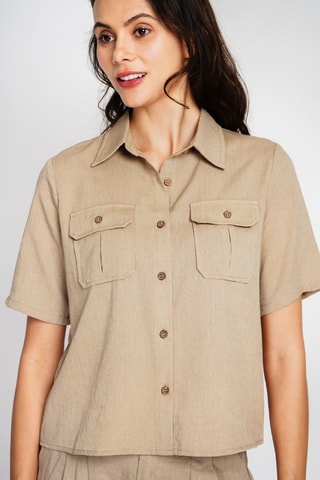 Camisa em linho - Camel