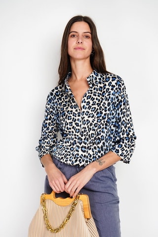 Camisa - Azul-claro e cru