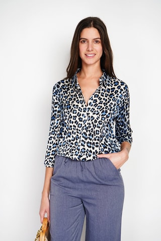 Camisa - Azul-claro e cru