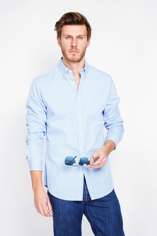 Camisa - Azul-celeste e branco
