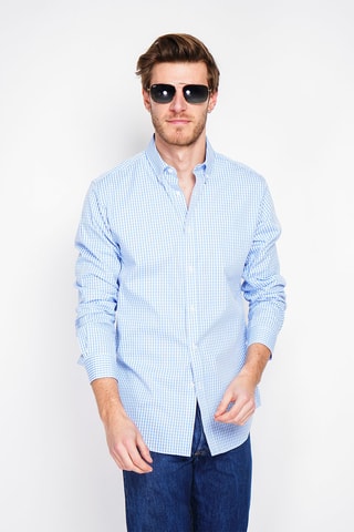 Camisa - Azul-celeste e branco
