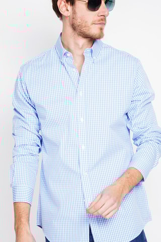 Camisa - Azul-celeste e branco