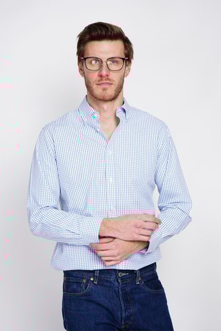 Camisa - Branco e azul