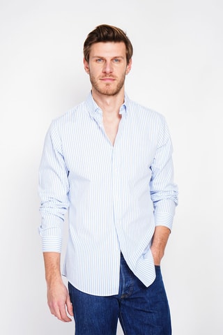 Camisa - Azul-celeste e branco