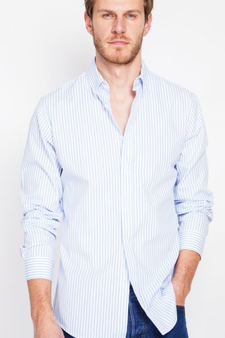 Camisa - Azul-celeste e branco