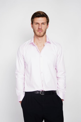 Camisa direita em bambu - Rosa