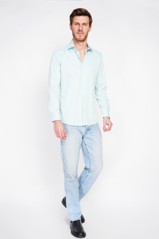 Camisa direita em bambu - Verde-água