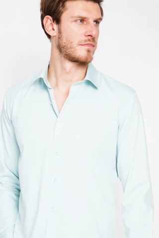 Camisa direita em bambu - Verde-água