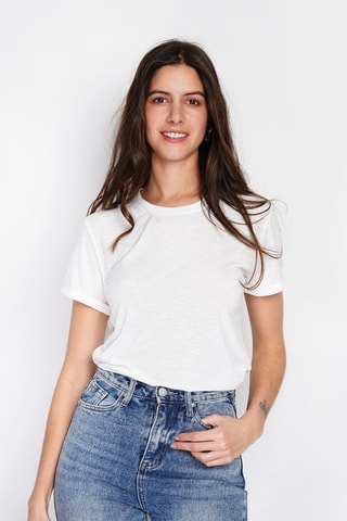 T-shirt em linho - Branco