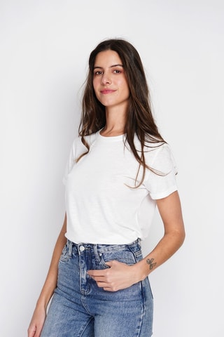 T-shirt em linho - Branco