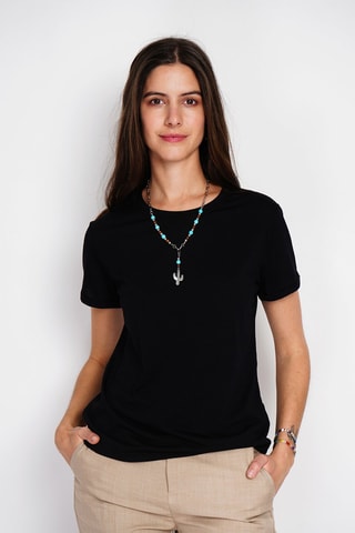 T-shirt em linho - Preto
