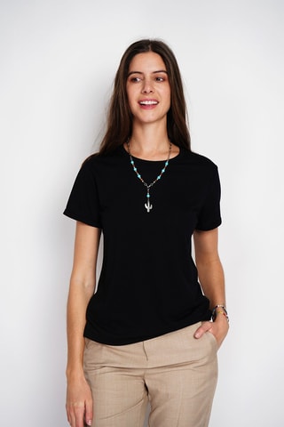 T-shirt em linho - Preto