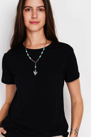 T-shirt em linho - Preto
