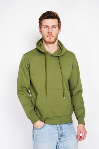 Sweat com capuz - Verde-azeitona