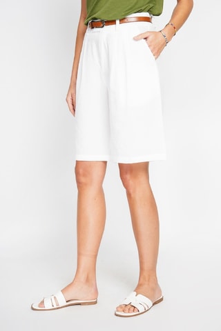 Bermudas direitas em linho - Branco
