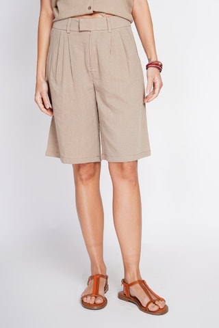 Bermudas direitas em linho - Camel