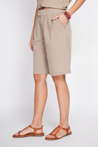 Bermudas direitas em linho - Camel
