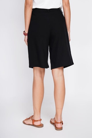 Bermudas direitas em linho - Preto