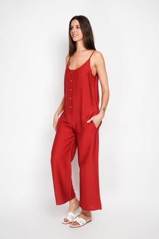 Macacão em linho - Vermelho