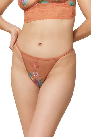 String Shadow Spotlight Tanga - Marron