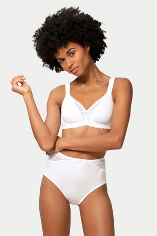 Culotte taille haute Modern Lace+Cotton Maxi - Blanc