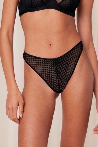 Culotte taille haute Mysterious Spotlight Highleg Brazilian (0004) - Noir