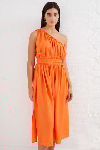 Asymmetrische jurk Faron - Oranje