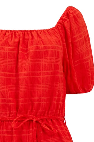 Vestido médio Bardot - Vermelho