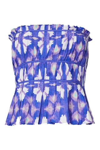 Strapless Top met Ruches - Koningsblauw