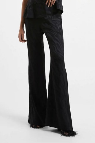 Satijnen Broek Flare Cut Aba - Zwart