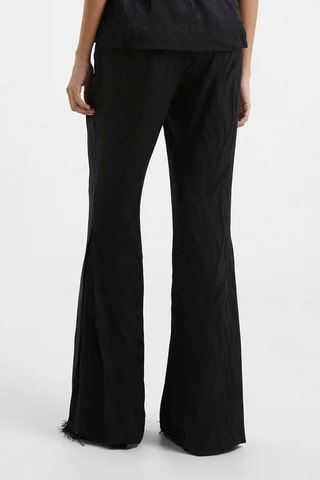 Satijnen Broek Flare Cut Aba - Zwart