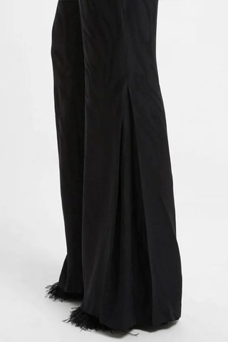 Satijnen Broek Flare Cut Aba - Zwart