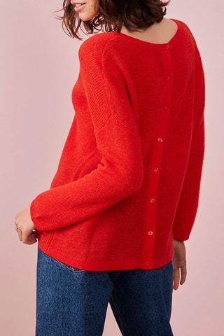 Pull en laine, mohair et alpaga Hibiscus - Rouge
