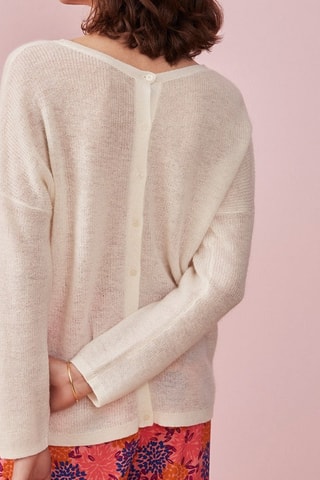 Pull en laine, mohair et alpaga Amirette - Ecru