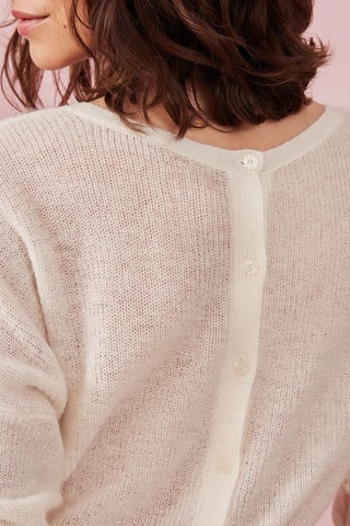 Pull en laine, mohair et alpaga Amirette - Ecru