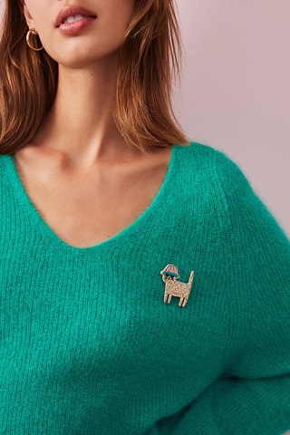 Pull en mohair et alpaga Boston - Vert menthe