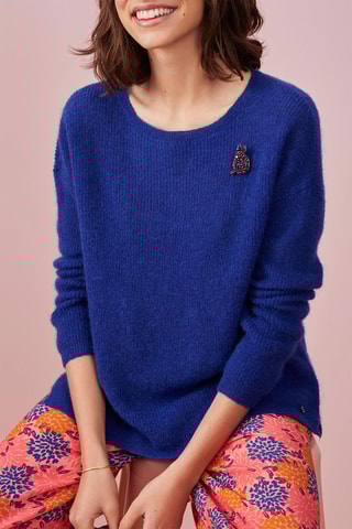 Pull en mohair et alpaga Bobine - Bleu