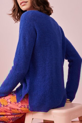 Pull en mohair et alpaga Bobine - Bleu