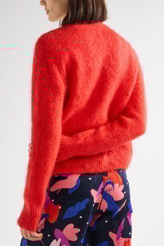 Gilet en kid mohair et laine Beleme - Rouge