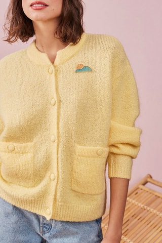 Gilet en mohair et mérinos Banana - Jaune