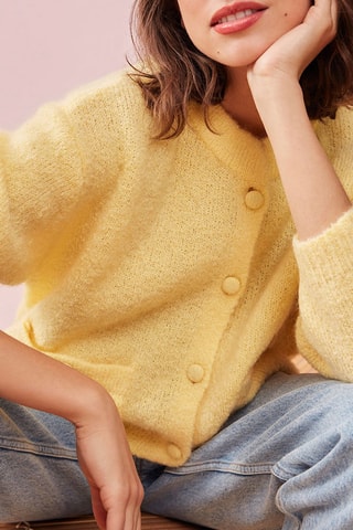 Gilet en mohair et mérinos Banana - Jaune