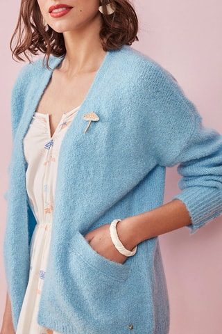Gilet en mohair et mérinos Piscine - Bleu clair