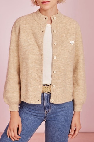 Gilet en laine et alpaga Celie - Beige